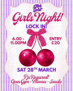 Pink and White Playful Girls Party Preppy Poster